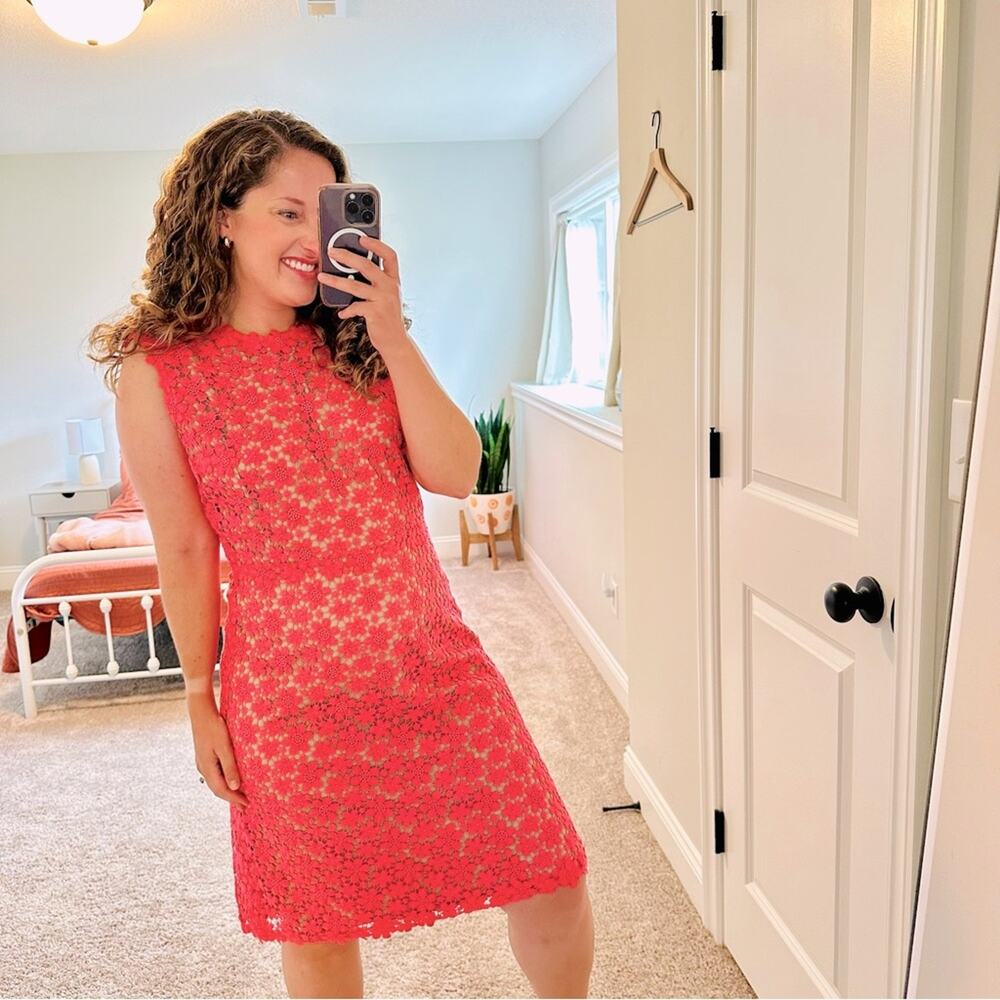 Elie Tahari Pink Floral Lace Mini Dress 10